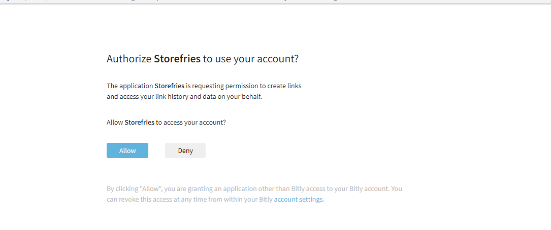 access storefries to bitly